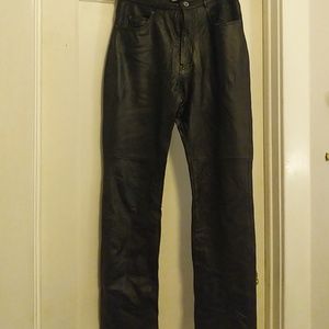 Black leather panta